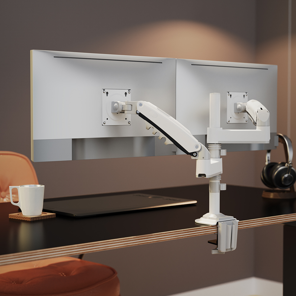 노스바유 NB H180 듀얼 폴타입 모니터암 거치대