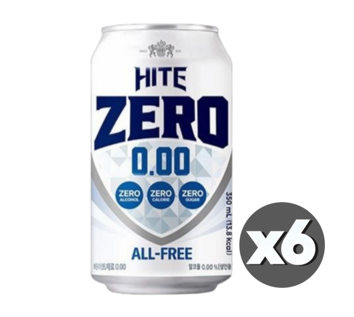 대구경북능금농협 무알콜 하이트 제로 올프리 0.00 맥주 맥주맛음료 350ml, 6개