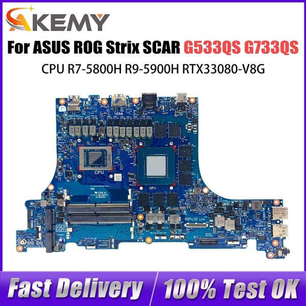 ASUS ROG Strix SCAR용 노트북 마더보드 G533Q 메인 CPU R7-5800H RTX33080-V8G 15 인치