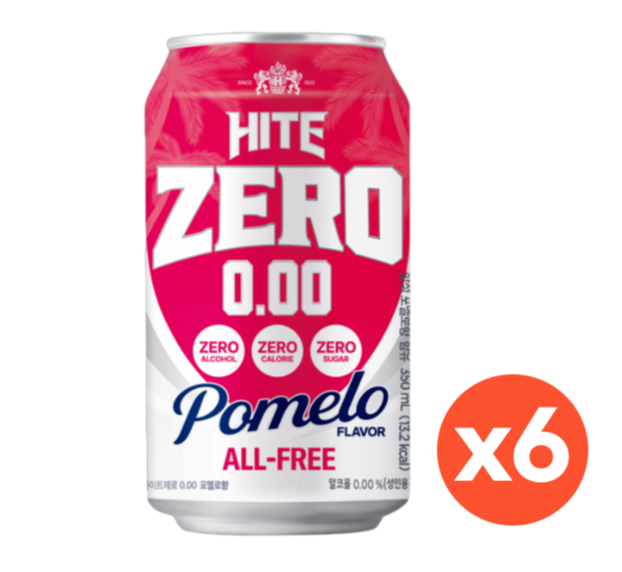 대구경북능금농협 무알콜 하이트 포멜로 0.00 제로 맥주 350ml, 6개