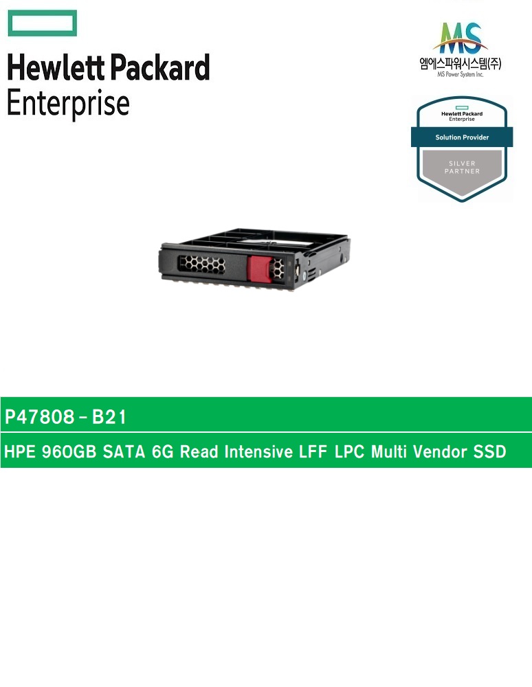 P47808-B21 HPE 960GB SATA 6G Read Intensive LFF LPC Multi Vendor SSD
