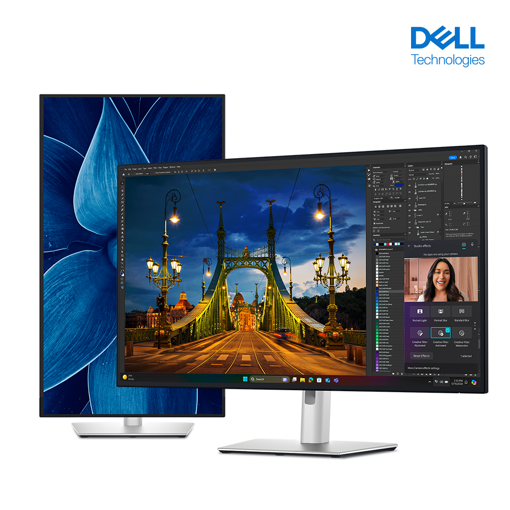 [중고][박스파손] Dell 울트라샤프 U3225QE 32 120Hz 4K UHD IPS Black 모니터 썬더볼트 지원 USB-C 피벗