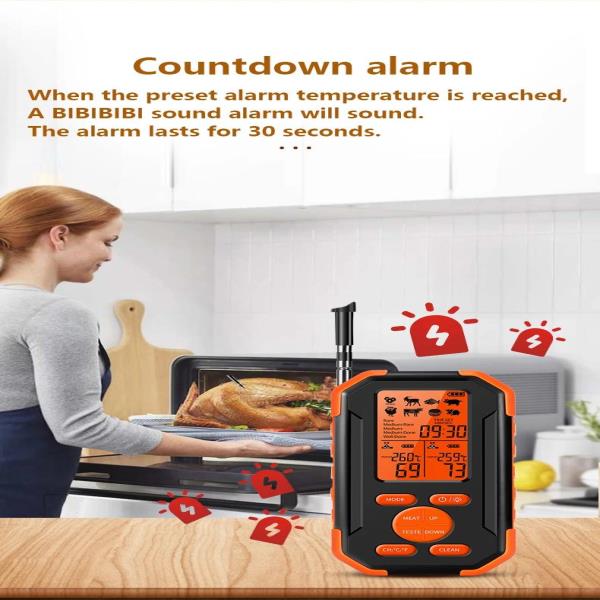 그릴 고기 온도계 음식 오븐 요리 디지털 실내 센서 주방 무선 야외