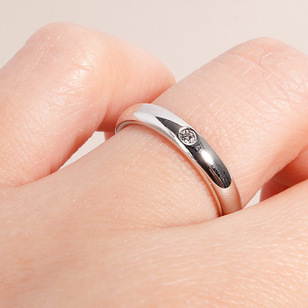 심플 다이아 반지 헤파이스 샴페인 네츄럴 화이트 골드 여자 14K 18K 선물 커플 링