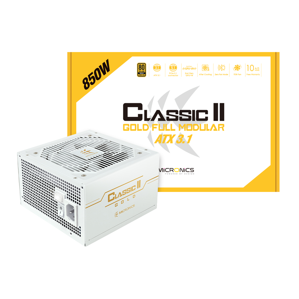 마이크로닉스 마이크로닉스 CLASSICII 컴퓨터파워 850W 80PLUS 골드 ATX3.1 파워서플라이 화이트
