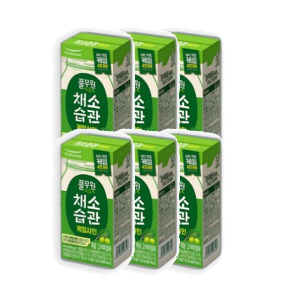 풀무원 채소습관 케일샤인 아침대용 탕비실 청소년 190ml 6개