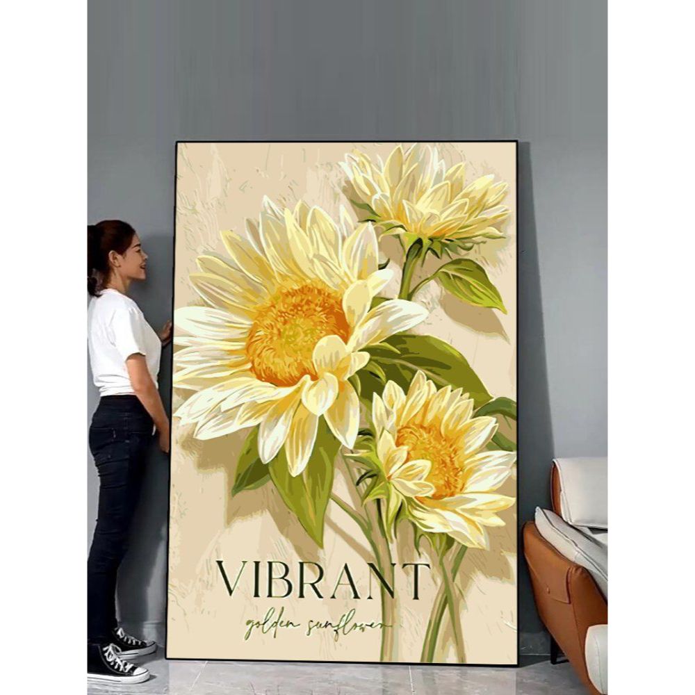 [해외]명화 그리기 세트 DIY 해바라기 유화 초 대형 캔버스 그림 키트 No.983001