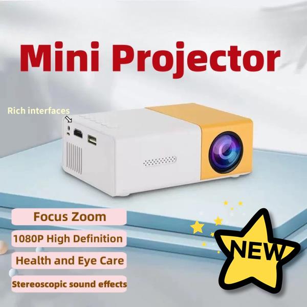100%호환  엔터테인먼트 및 사무실용 미니 휴대용 프로젝터 YG300 1080P 초고화질 지원