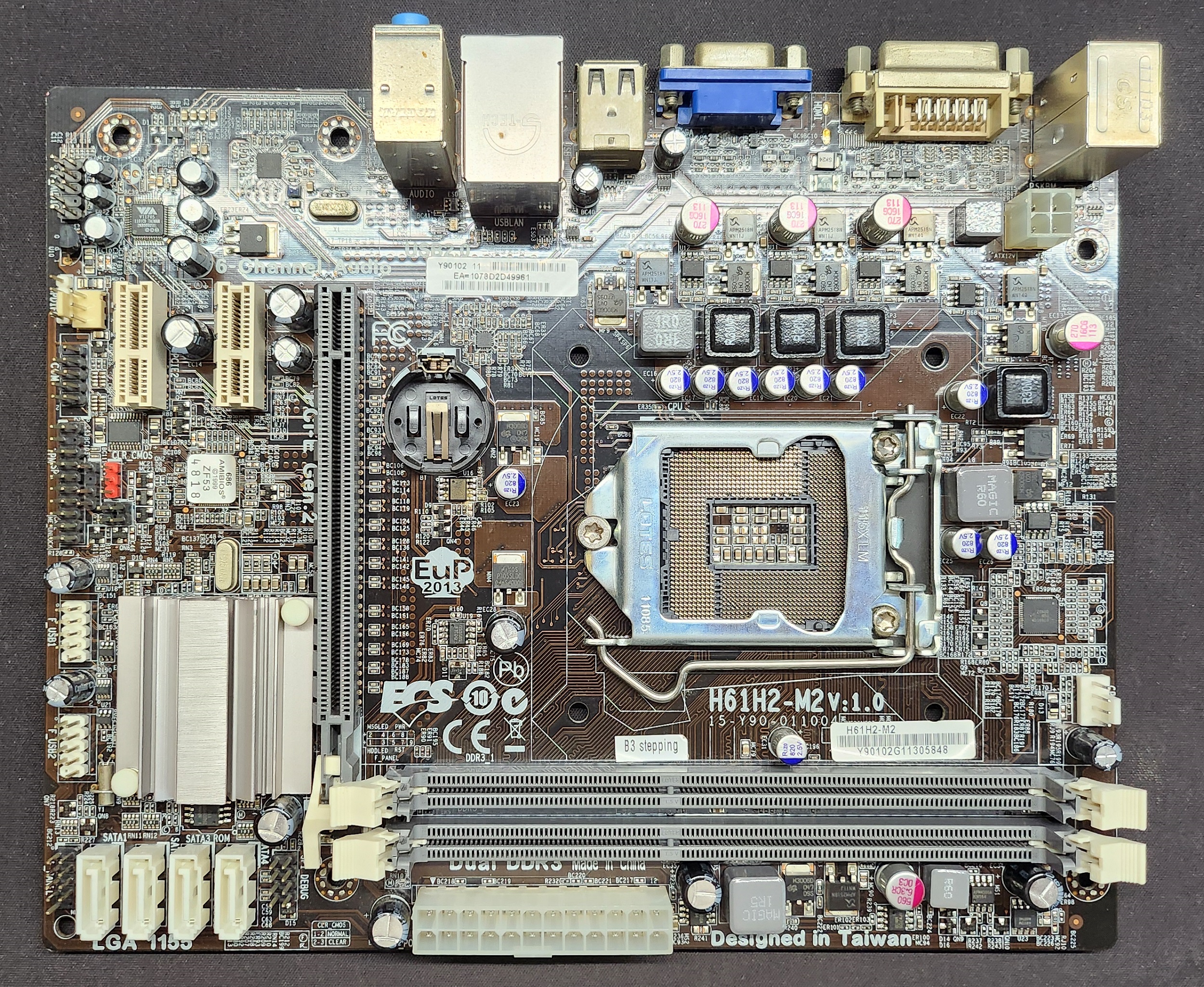 [중고]인텔 2 3세대 소켓 1155 메인보드 ECS H61H2-M2 v1.0