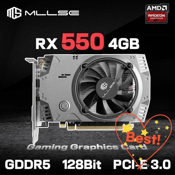 100% 호환  AMD Radeon RX 550 4GB Placa De 비디오 그래픽 카드 GDDR5 128bit PCI-E X16 HDMI rx 4gb 데스크탑 게임