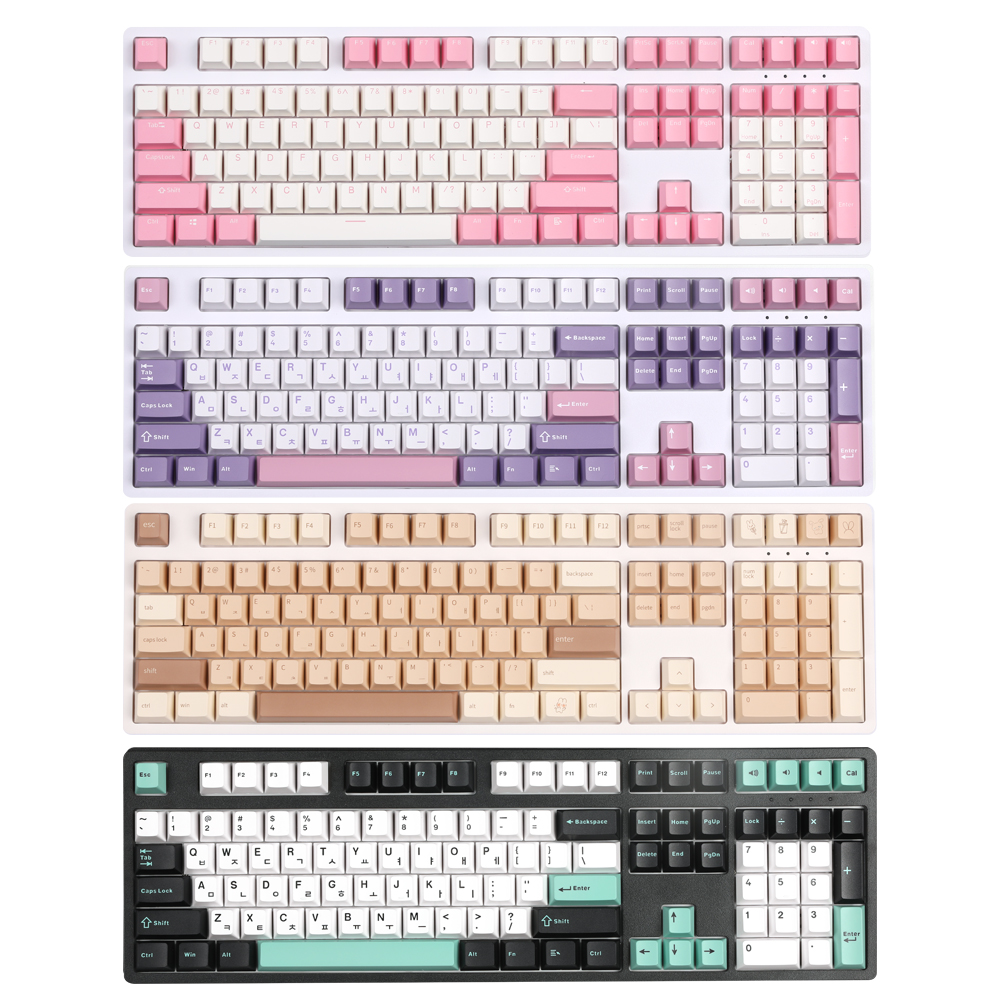 몬스타기어 닌자108 SE 화이트 로즈 밀감축 핫스왑 풀윤활 커스텀 기계식 조약돌 키보드