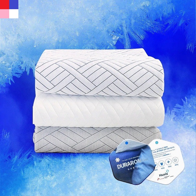 휴비스 듀라론 냉감패드 쿨매트 여름패드 여름이불 여름베개커버 여름아기이불 여름용 이불 패드 화이트 아기용 밴드 베개커버 50x30cm