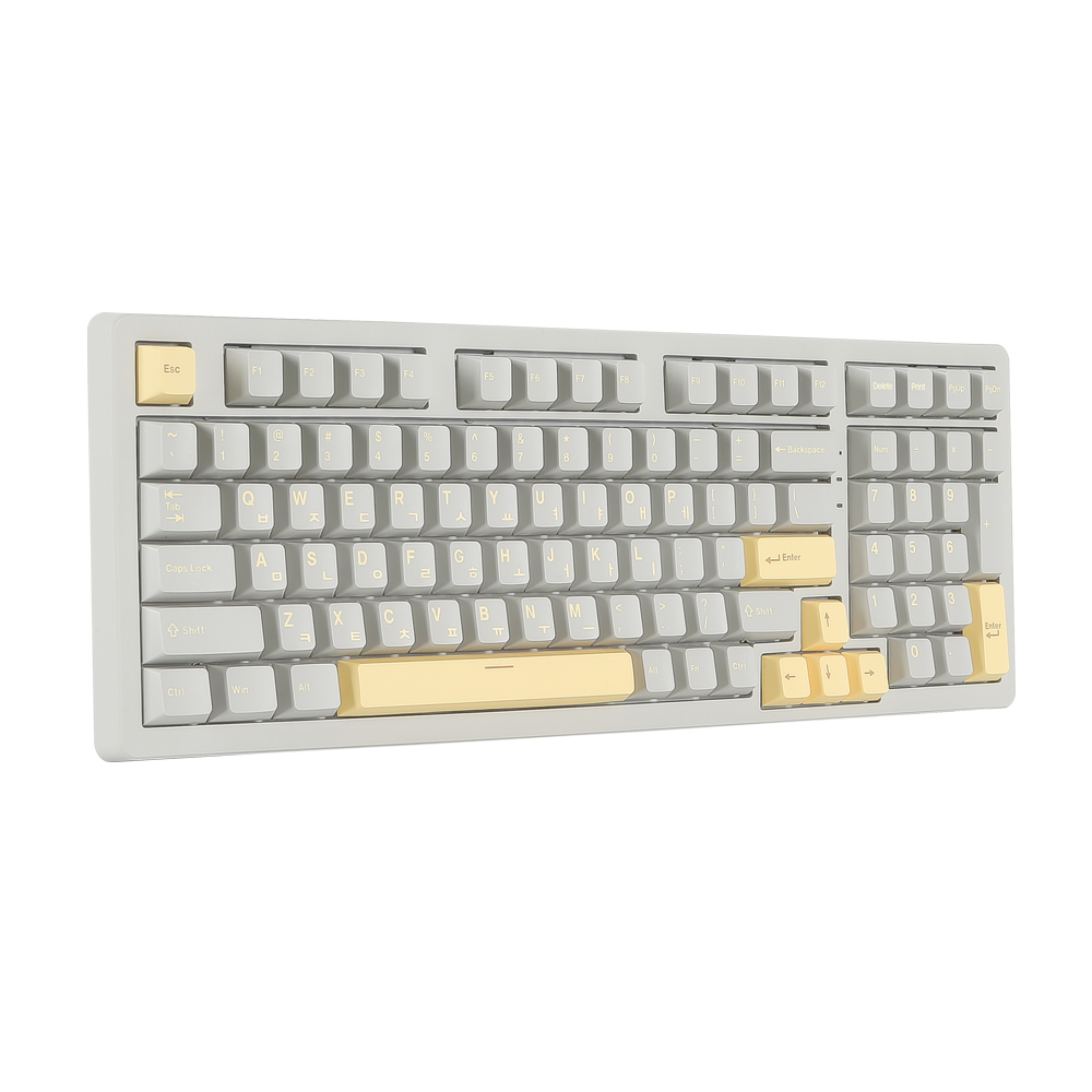 지클릭커 제주WK98 8K 파도스위치 풀윤활 무선 블루투스 기계식 키보드 크레용옐로우 당근주황축 45g