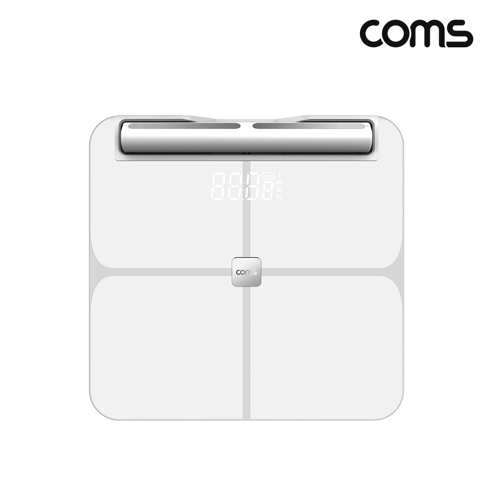 Coms 정밀 8점 접촉 방식 스마트 체성분 디지털 체중계 체지방 블루투스 CO884
