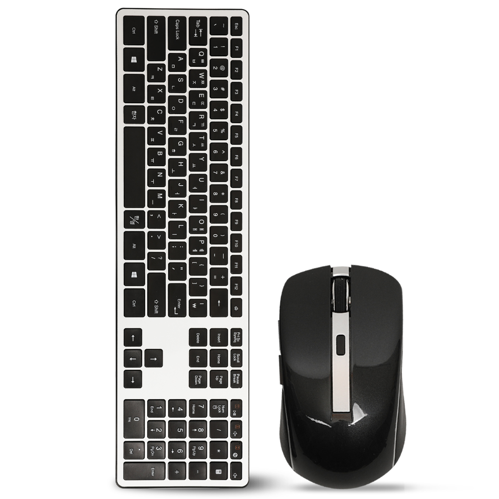 몬스타기어 미니 키 콤보 슬림 알루미늄 디자인 태블릿 노트북 PC 무선 키보드 마우스 세트