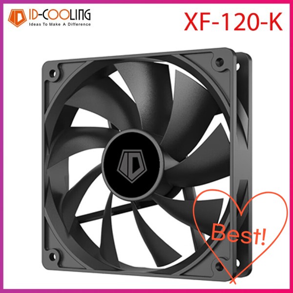 100% 호환 ID-COOLING XF-120-K PWM PC 케이스 팬 120mm CPU 냉각 쿨러 속도 제어 컴퓨터 자동 유압