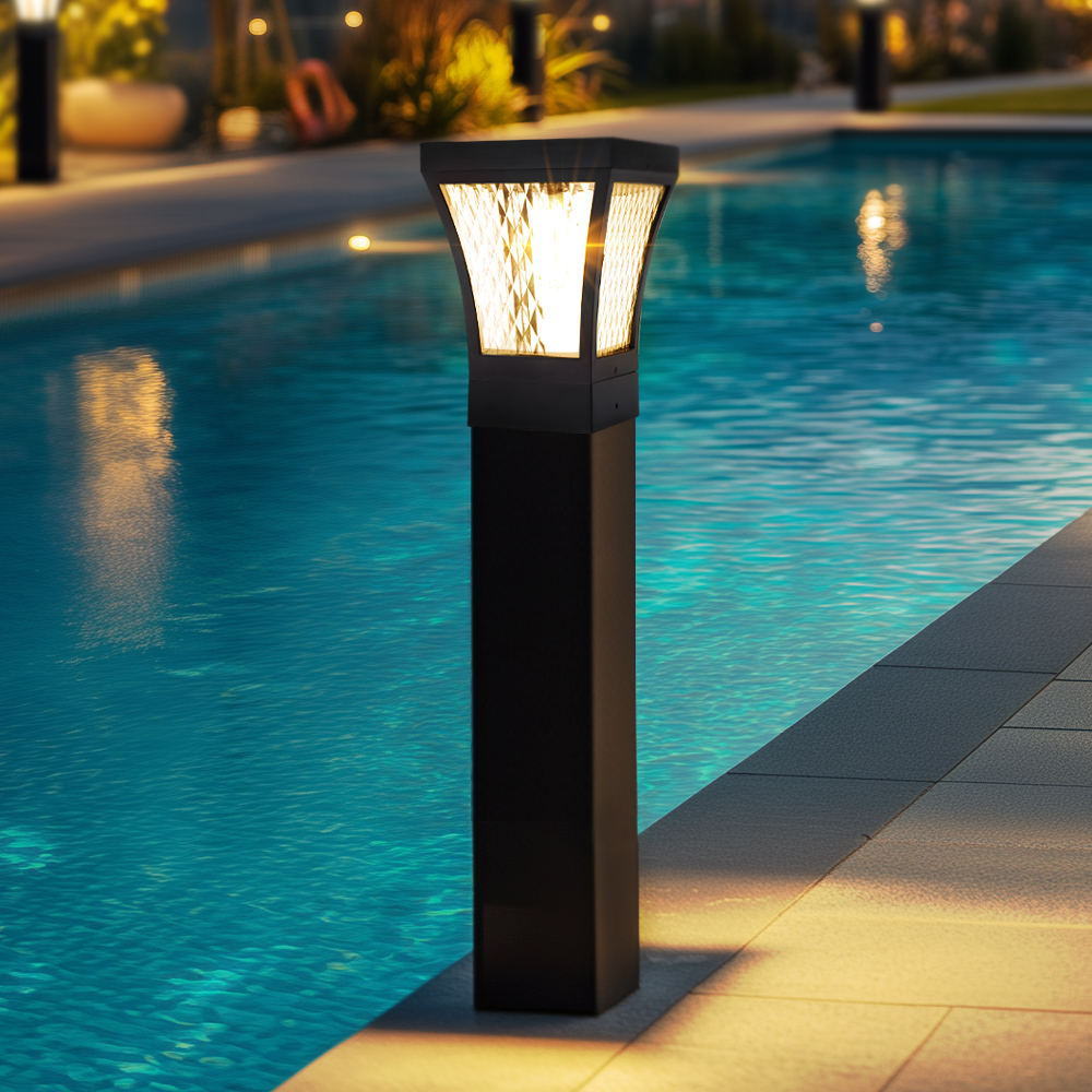 신성종합무역 태양열 정원등 사각 문주등 태양광 볼라드 야외 조명 LED 테라스 데크 카페등80 60cm