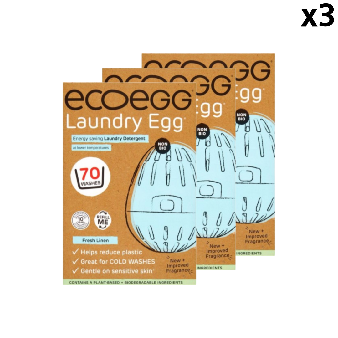 [해외]Ecoegg 에코에그 런드리 세탁 계란형 세제 70회분 프레시 린넨향 x3