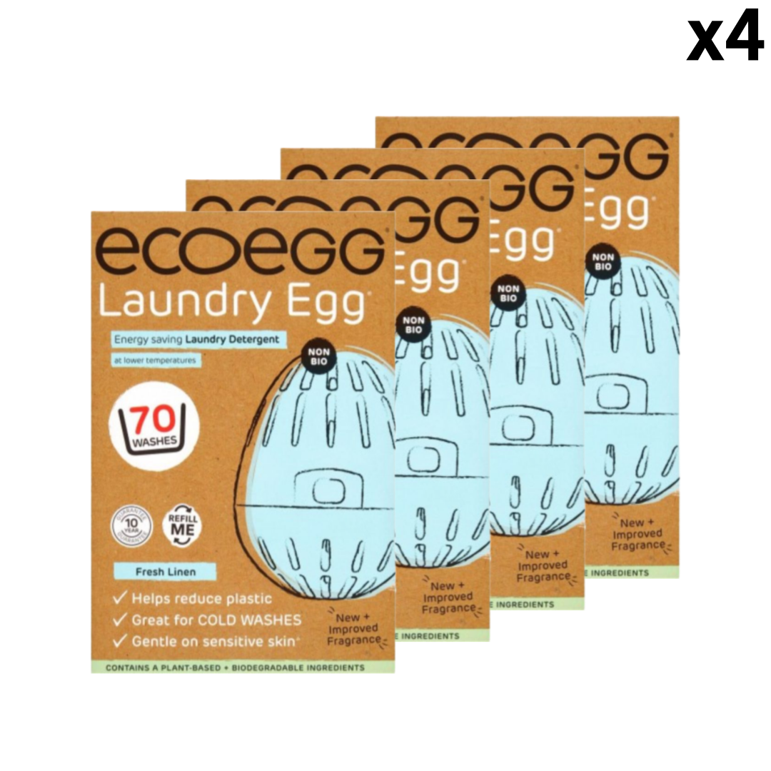 [해외]Ecoegg 에코에그 런드리 세탁 계란형 세제 70회분 프레시 린넨향 x4
