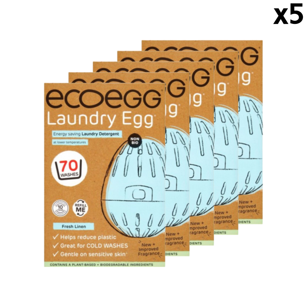 [해외]Ecoegg 에코에그 런드리 세탁 계란형 세제 70회분 프레시 린넨향 x5