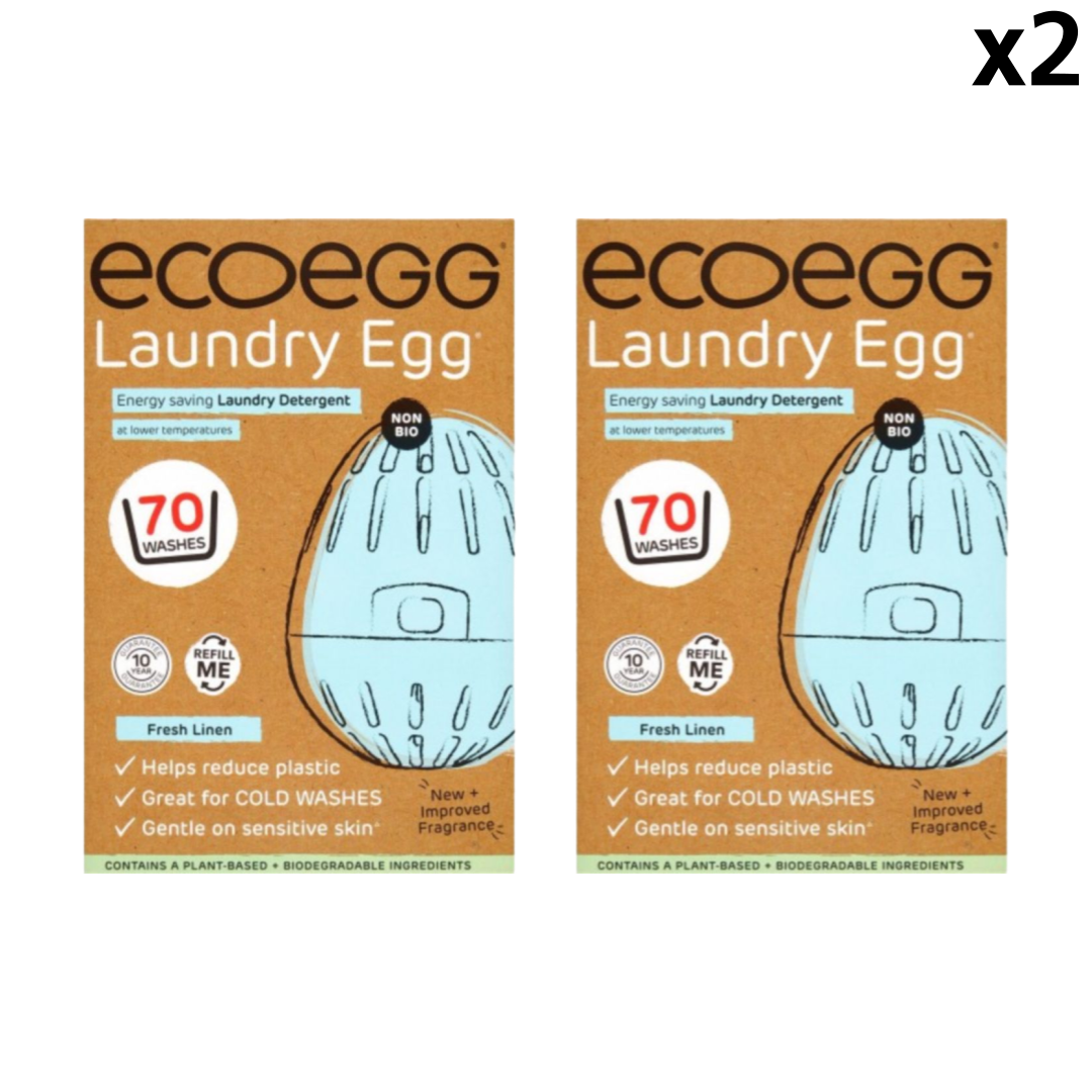 [해외]Ecoegg 에코에그 런드리 세탁 계란형 세제 70회분 프레시 린넨향 x2