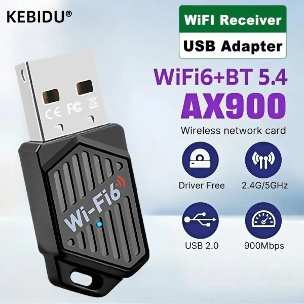블루투스 5.4 미니 USB 송신기 AX900 Wifi 6 어댑터 2 in1 네트워크 카드 동글 PC 마우스 키보드 TV 헤드폰
