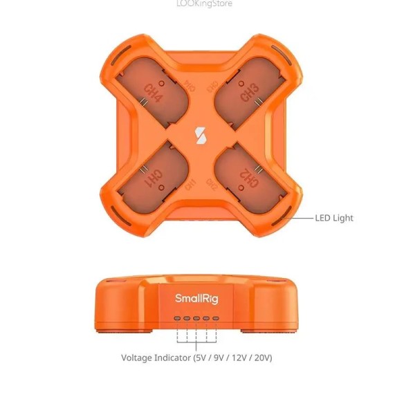 캐논 70D 7DII R6 5D 60D 80D 90D 마크4 R5 R7 배터리 4838용 LP-E6NH 4채널 카메라 충전기 SmallRig