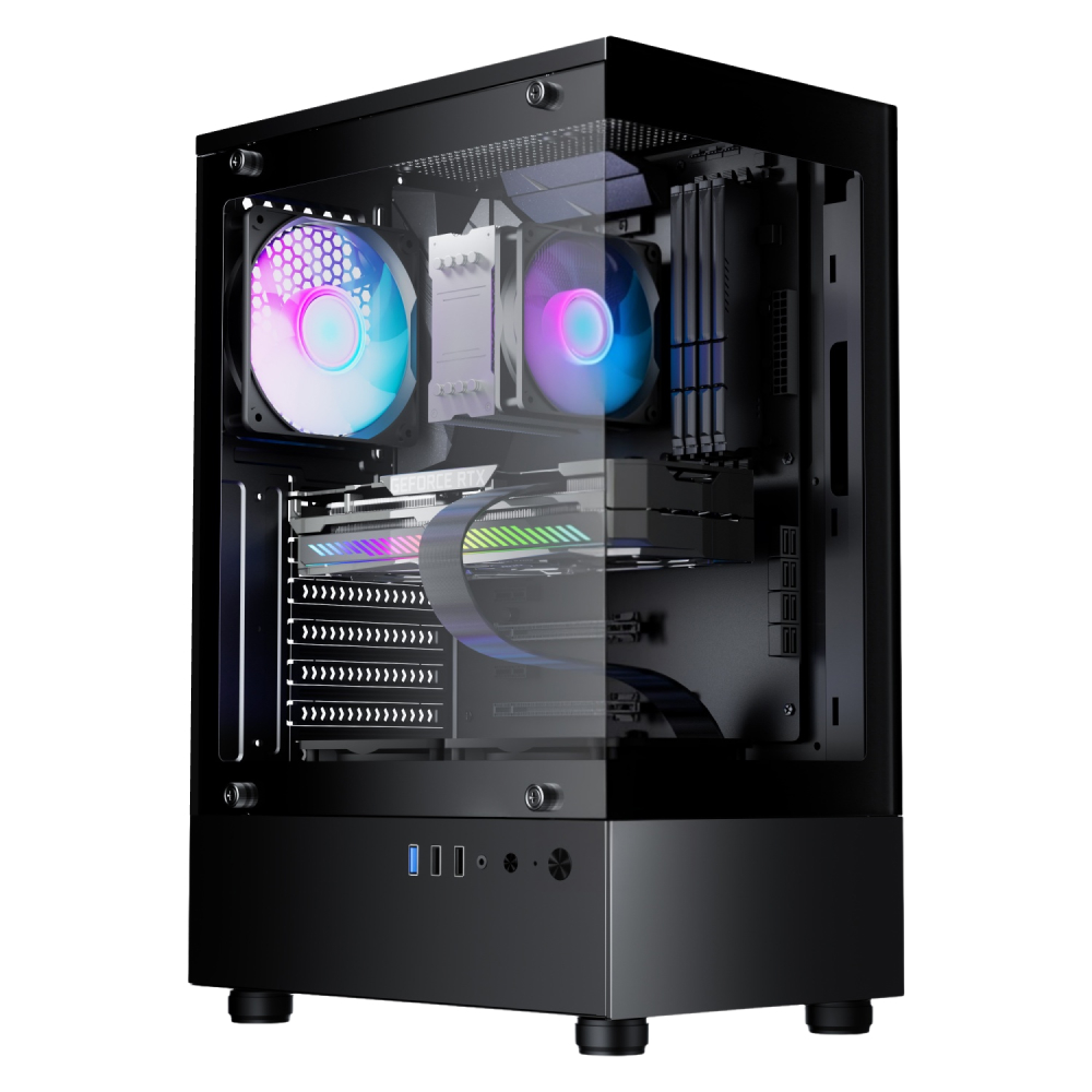 투민시스템 TA100 RGB 강화유리 어항 미들케이스 블랙