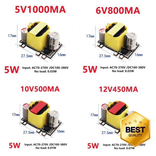 100%호환용 AC-DC 5V6V10V12V24V 450/800/1000/2100mA 5W 정밀 벅 컨버터 220V ~ 5V 스텝 다운 변압기 전원 공급 장치 모듈