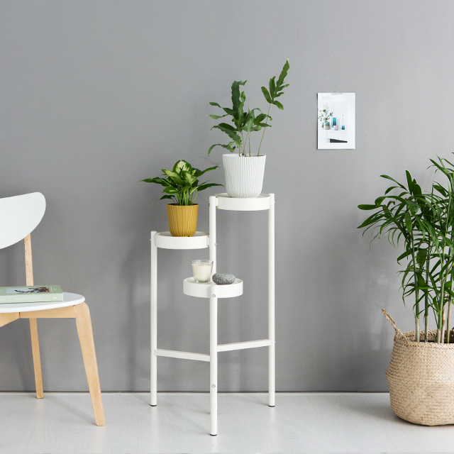 마켓비 TRISHEL 3단 선반 철재화분다이 거실화분대 베란다화분거치대