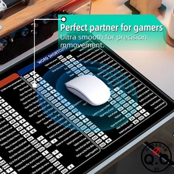 고화질 인쇄 마우스 패드 게이머를 위한 게임 사무용 미끄럼 방지 디자인의 내구성이 뛰어난 추가 키보드 매트