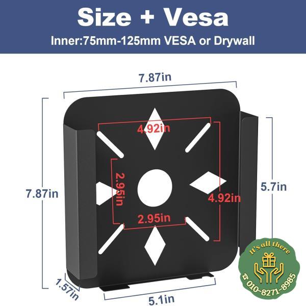 Mac Mini VESA 브래킷 2011 ~ M2 Pro 벽 장착 미끄럼 방지 데스크탑 공간 절약 환기 열