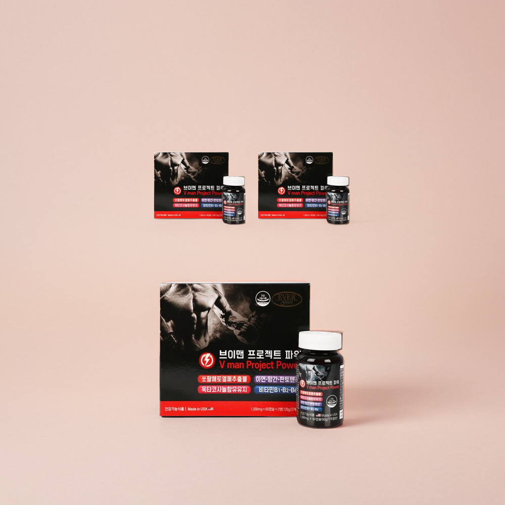 브이맨 프로젝트 파워 쏘팔메토 옥타콜사노 판토텐산 효능 60캡슐, 6개