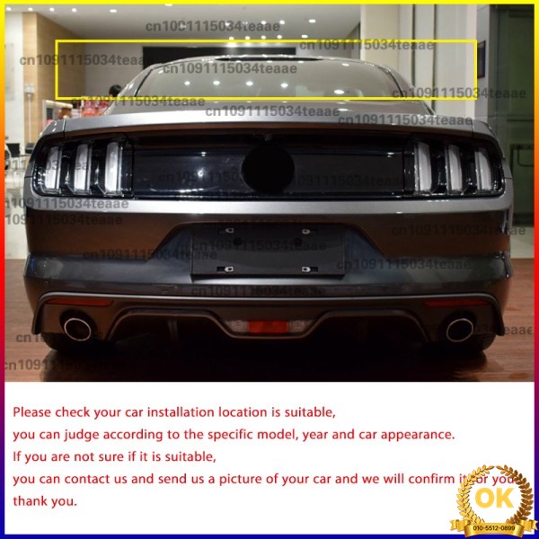 포드 머스탱 MK6 2015-2022 용 트렁크 립 테일 윙 자동차 지붕 중간 게이트 스플리터 바디 키트 리어 스포일러