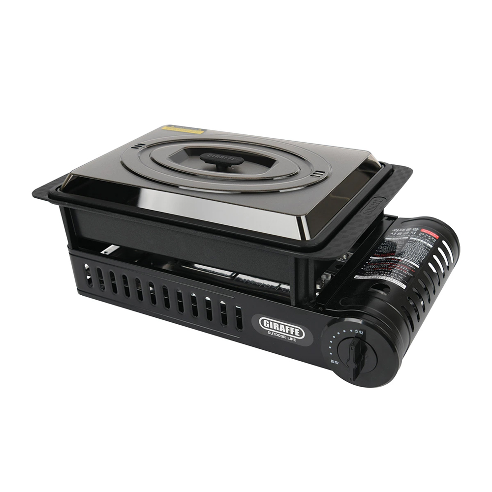 지라프 구이바다 가스 버너 올인원 대형L 블랙 풀세트 캠핑 코스트코