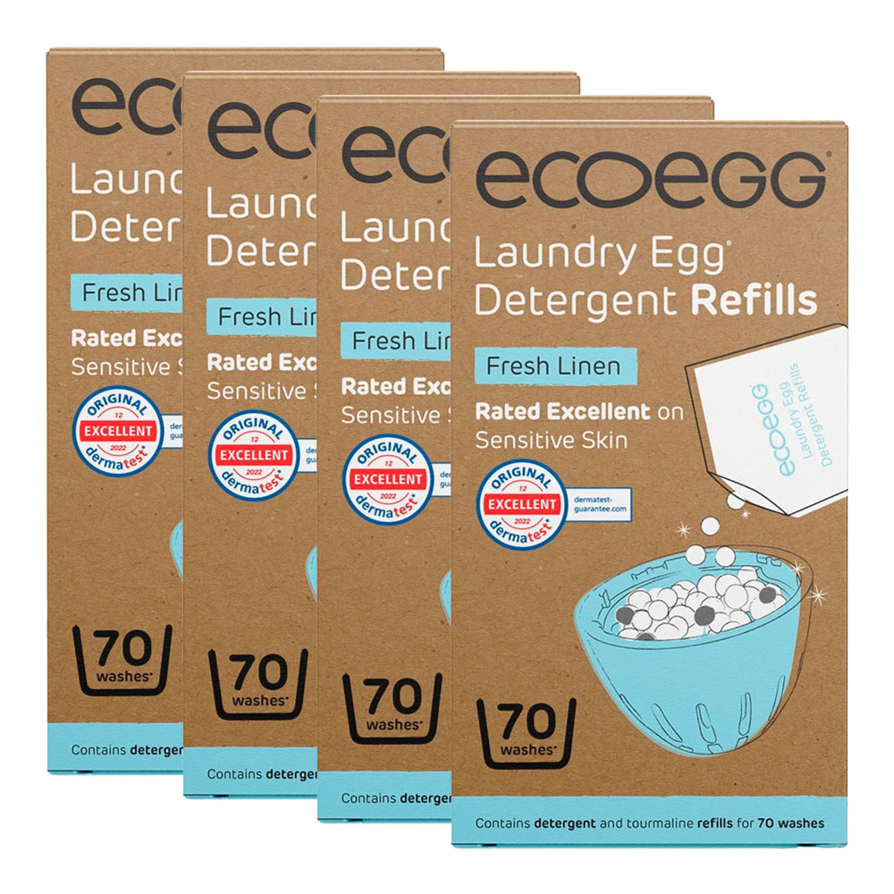 [해외]에코에그 세탁 리필 펠릿 세제 런드리 에그 Ecoegg 70워시 프레시 린넨 4팩
