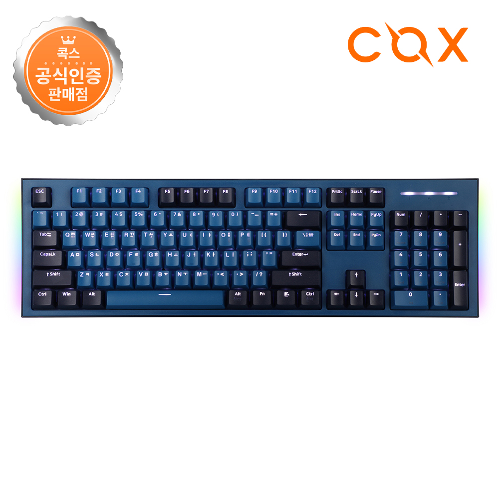 콕스 CK01 키보드 유선 기계식 저소음 무소음 적축 조용한 사무실 키감좋은 풀배열 네이비