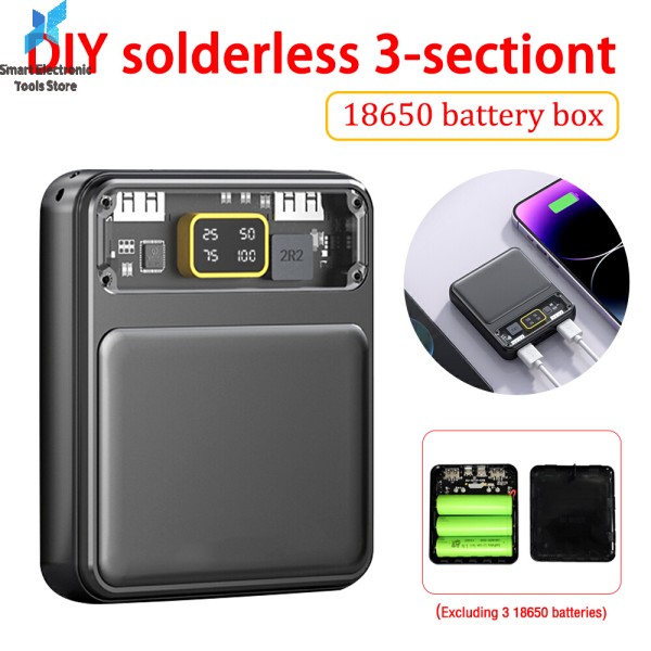 DIY 3 슬롯 18650 전원 은행 주택 DC 5V/2A 배터리 저장 상자 USB MICRO TYPE-C 디지털 케이스 홀더 용접 무료