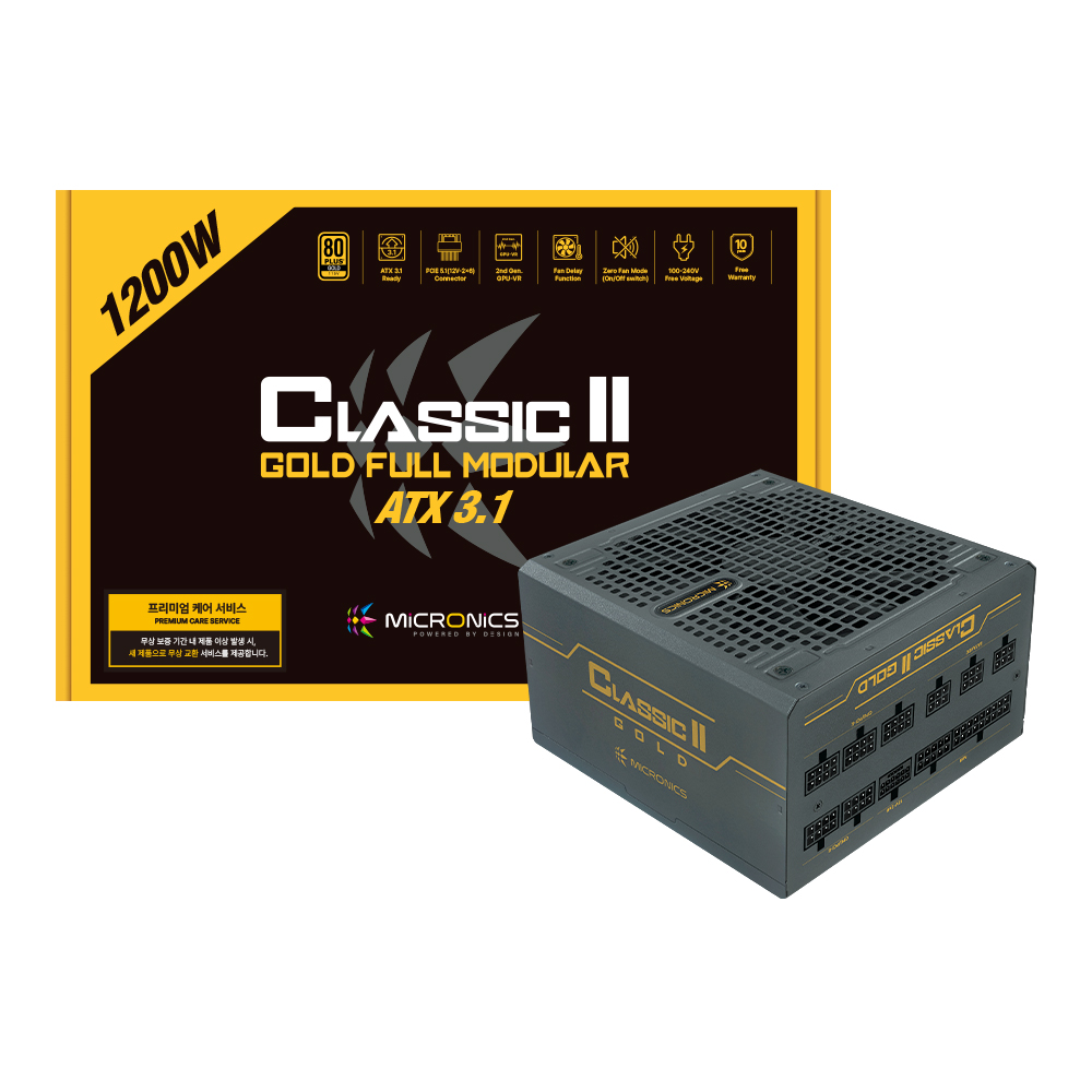 마이크로닉스 마이크로닉스 CLASSICII 컴퓨터파워 1200W 80PLUS 골드 ATX3.1 파워서플라이