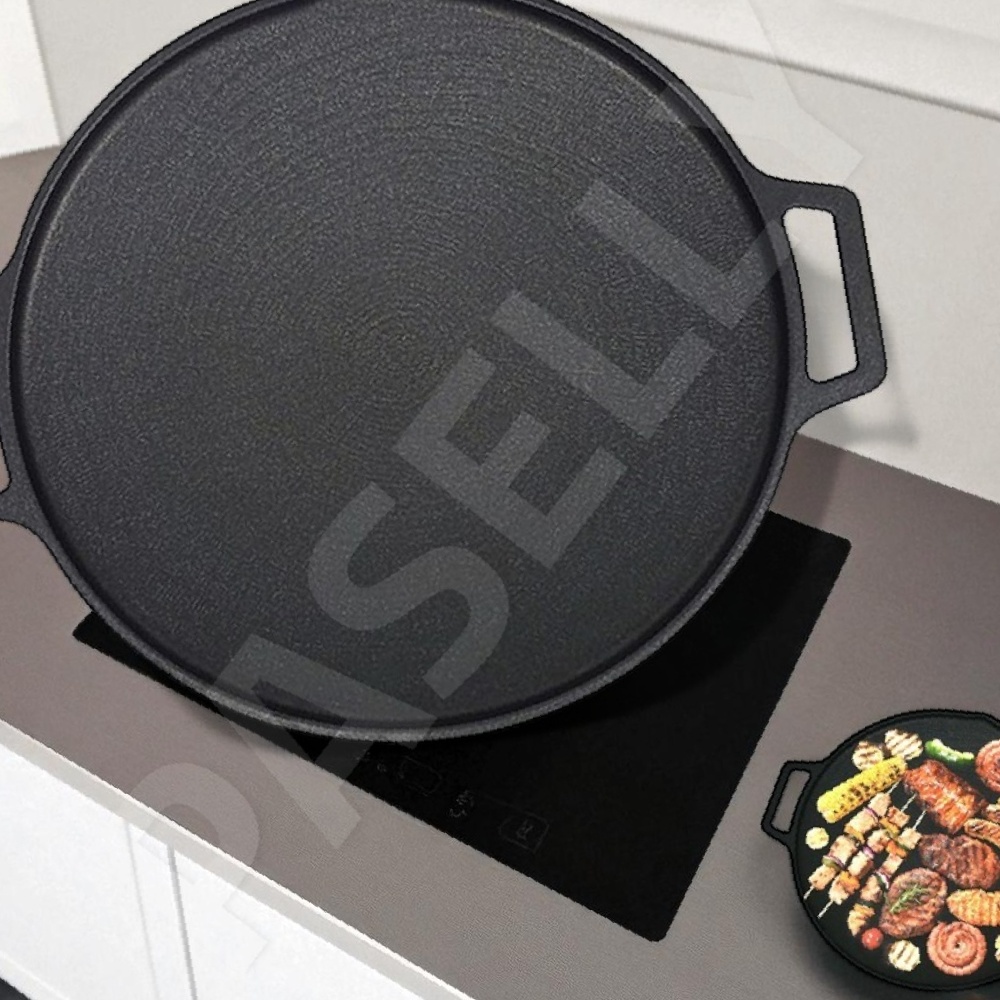 겨울이네 OEM 인덕션전용그릴팬 홈파티용다용도구이팬 인덕션겸용 36cm