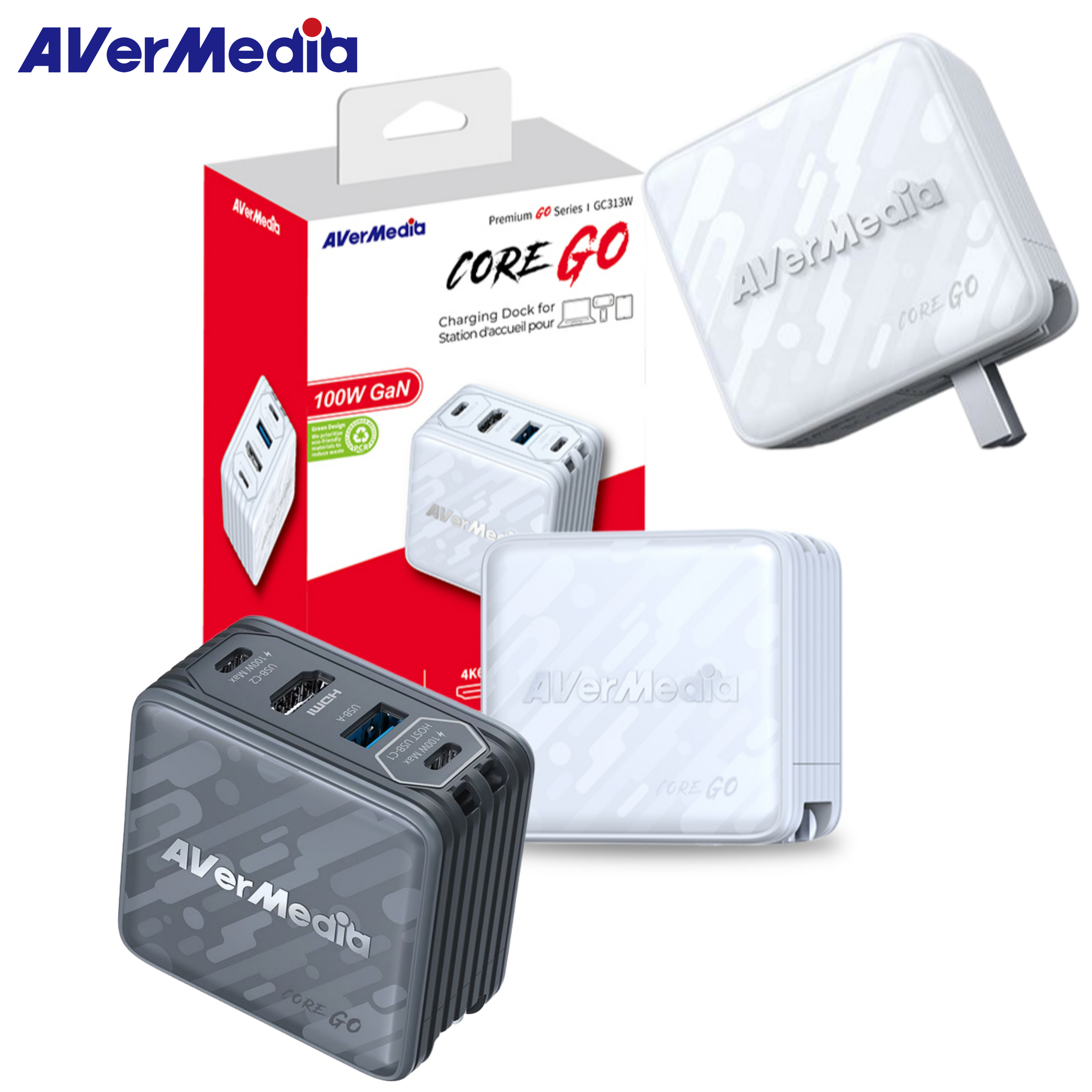 에버미디어 외장형 캡쳐보드 CORE GO GC313 멀티어댑터 HDMI USB-C 개인방송