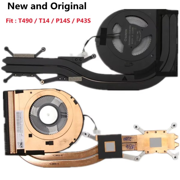 레노버 씽크패드 T490 P43S Gen1 노트북용  SWG Dis CPU 쿨러 냉각 팬 방열판 01YU186