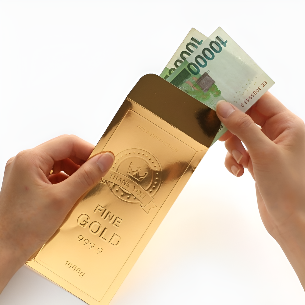 황금 용돈 봉투 2매 - 어버이날 생일 세뱃돈 감사 행운의 고급 현금봉투