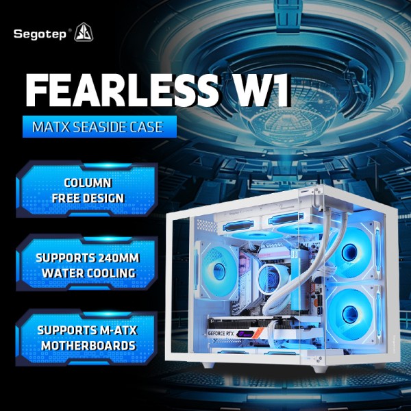 세고텝 W1 케이스 시뷰룸 게이밍 컴퓨터 데스크탑 M-ATX 메인보드 양면 강화유리 PC 캐비닛