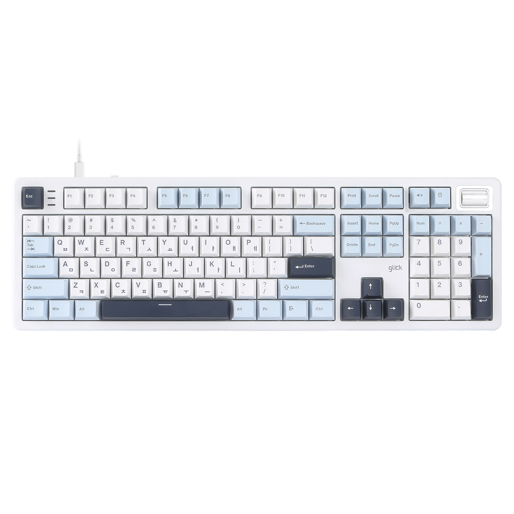 지클릭커 파도프로젝트 SPK107 8K 제주스위치 풀윤활 기계식 키보드 화이트마린 당근주황축 45g