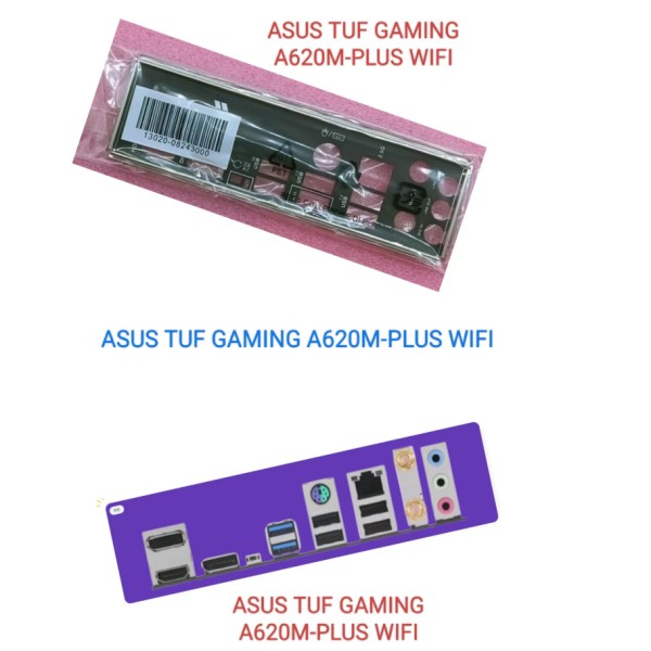 IO 쉴드 백 플레이트 ASUS TUF GAMING A620M-PLUS WIFI용 스테인레스 스틸 블렌드 브래킷