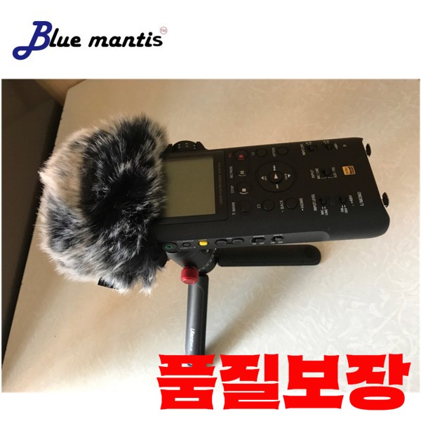 죽은 고양이 야외 인공 모피 바람 마이크 커버 머프 앞유리 슬리브 실드 소니 호환 PCM-D10 블루 맨티스용