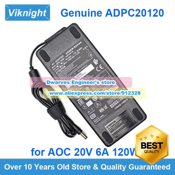 100% 호환 필립스 호환 호환 제품용 모니터용  AC 어댑터 ADPC20120 20V 6A 241B 272B4Q AG271QG XG350R-CBenq EX3203R EX3501T