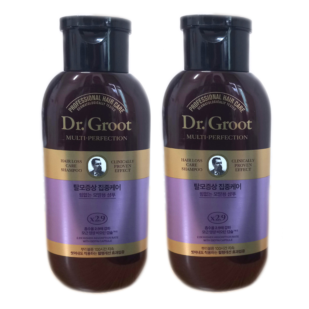 리엔 닥터그루트 탈모증상 집중케어 멀티퍼펙션 힘없는 모발용 샴푸 180ml x 2개