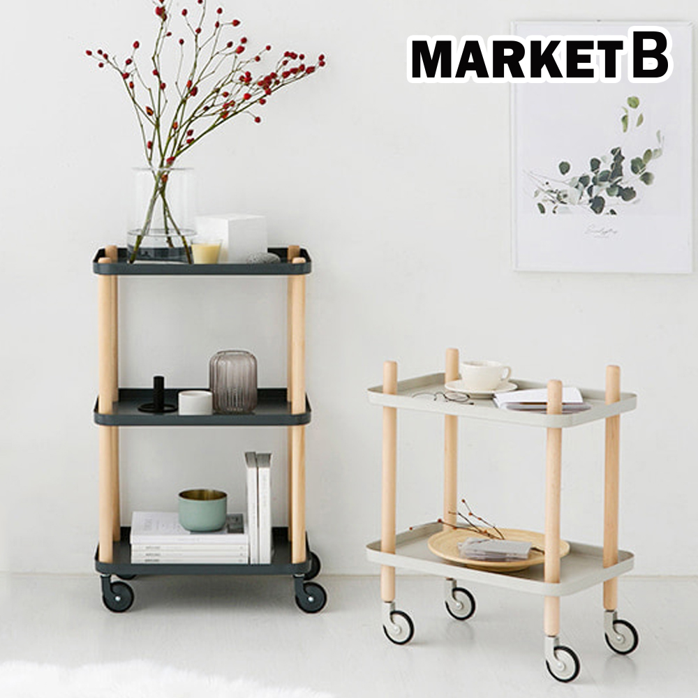 마켓비 마켓비 틈새 선반 이동식 트롤리 바퀴달린 수납장 3단 GRUET